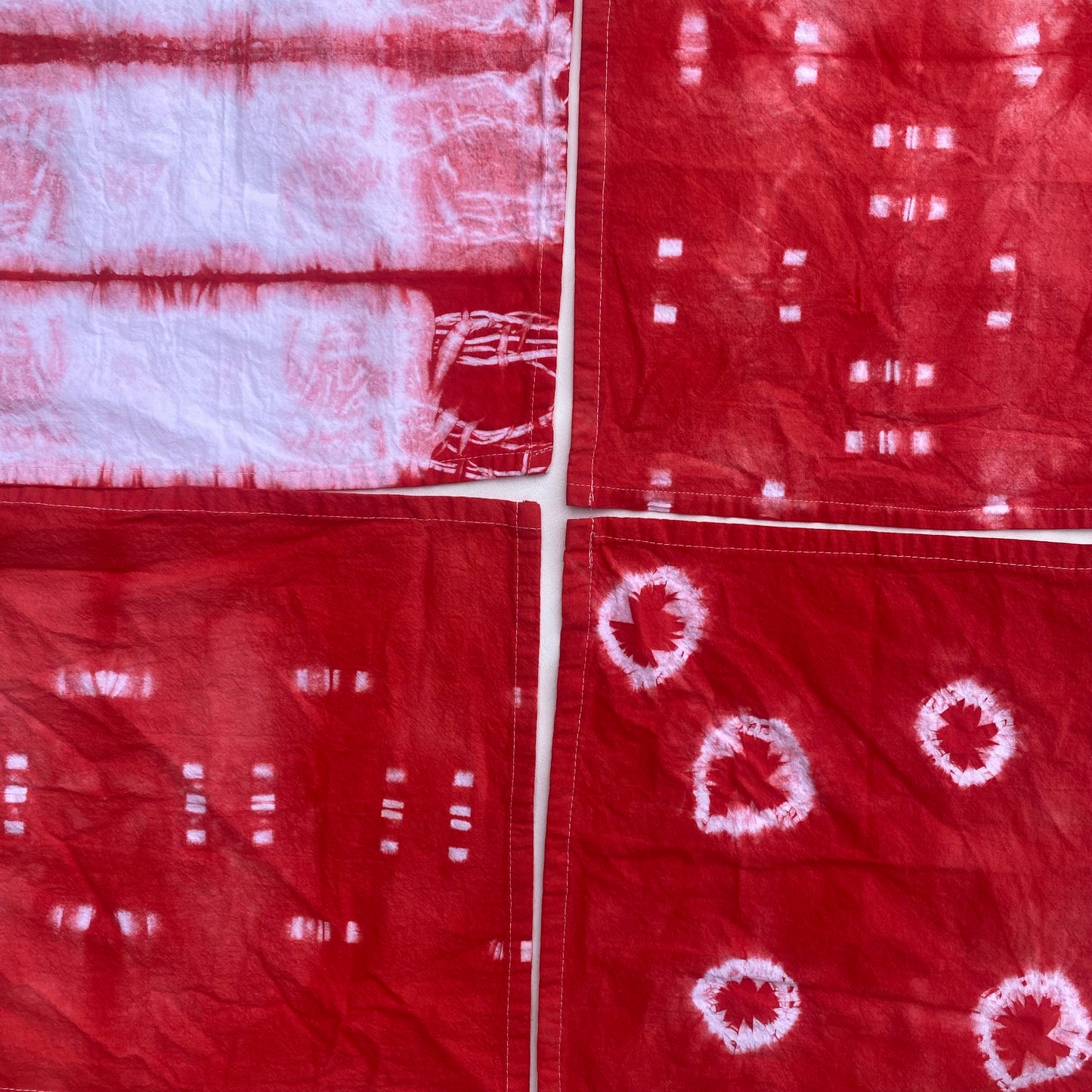 3 Beautiful Rainbow Shibori Dyed Tea Towels 3-pack