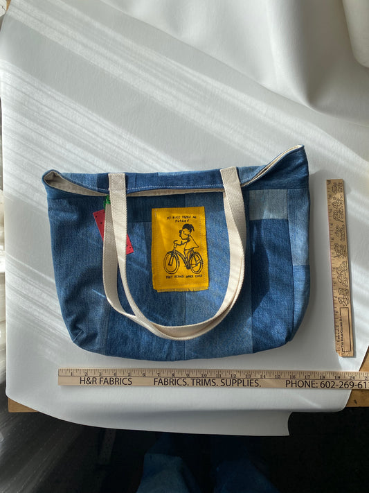 My bike Anyclub Upcycled Denim Tote Bag