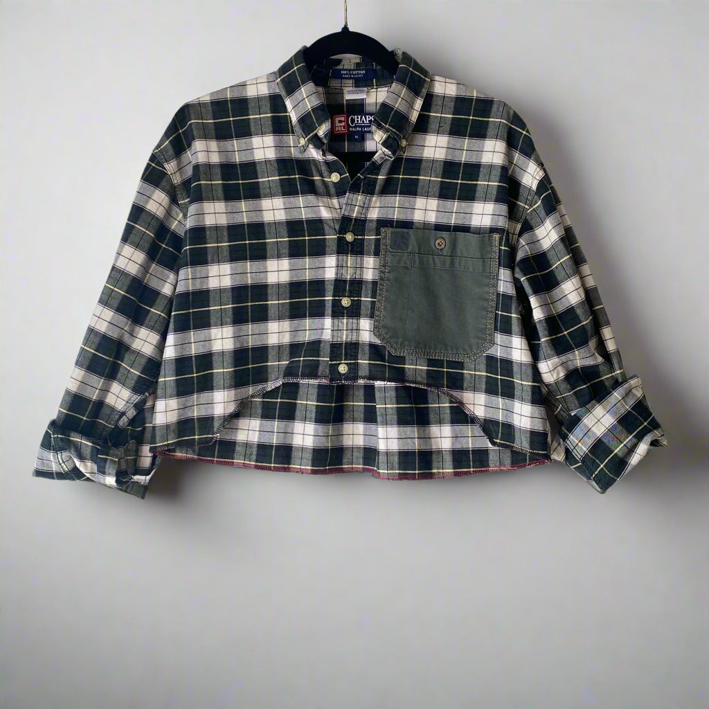 My Lover’s Shirt Upcycled Cropped Button Up