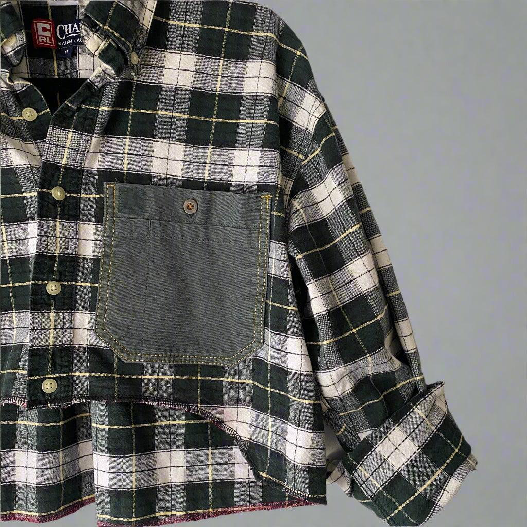 My Lover’s Shirt Upcycled Cropped Button Up