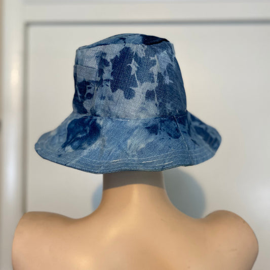 Bleached Upcycled Denim Bucket Hat