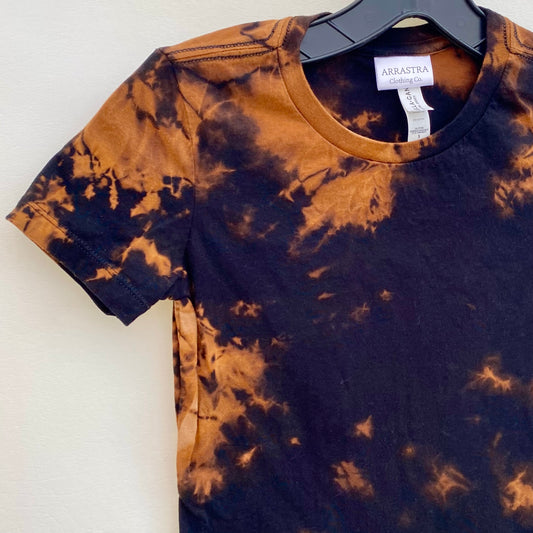 Short Sleeve Bleach Dye Athletic T-Shirt