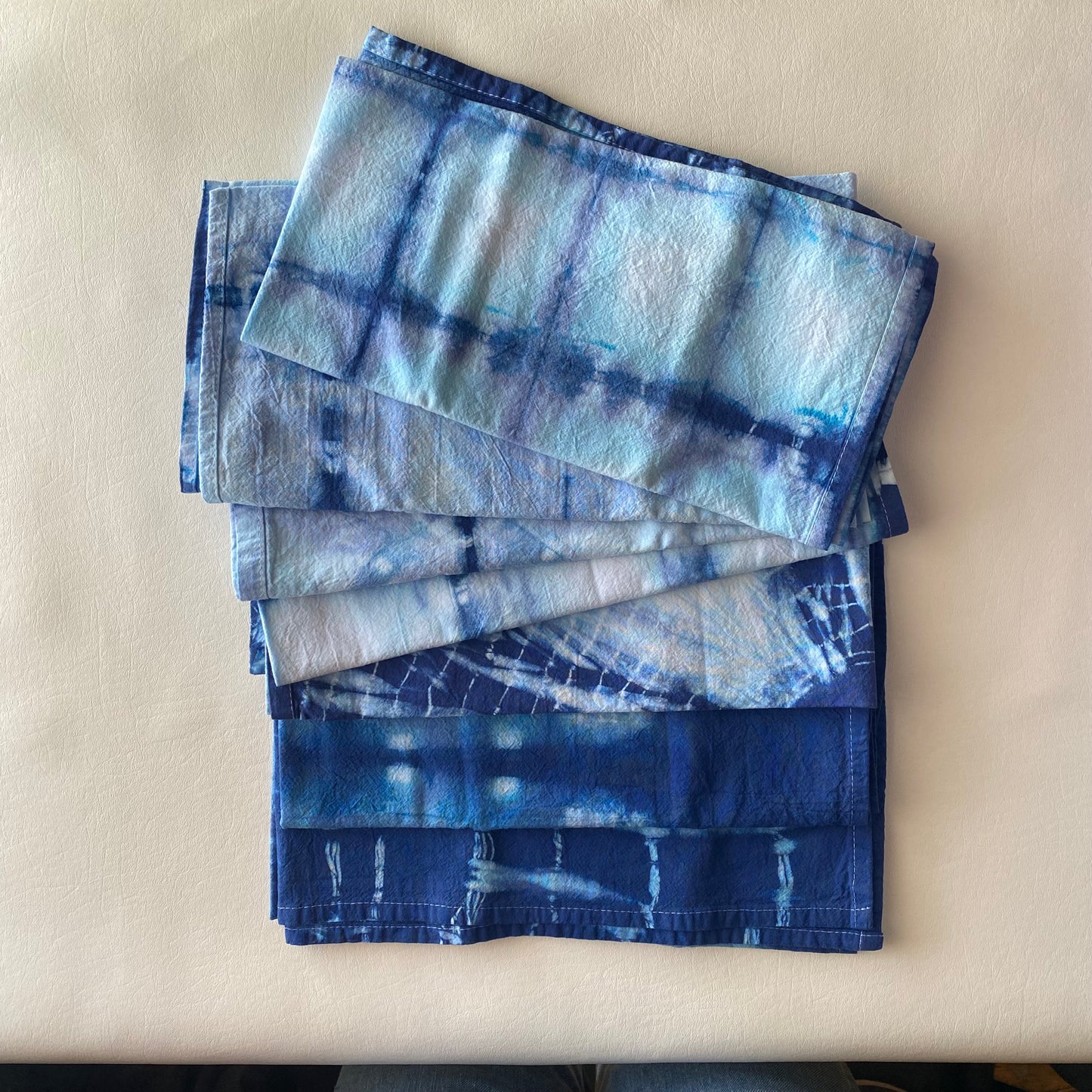 3 Beautiful Rainbow Shibori Dyed Tea Towels 3-pack