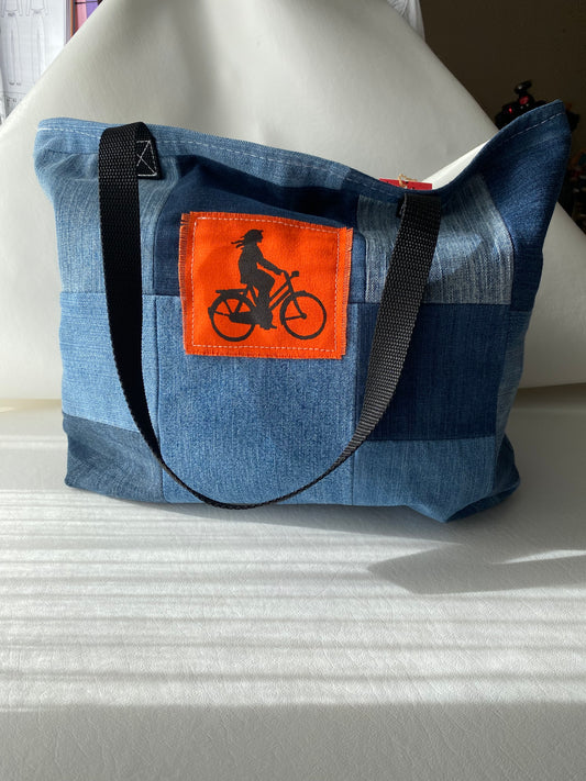 E-bike Anyclub Upcycled Denim Tote Bag