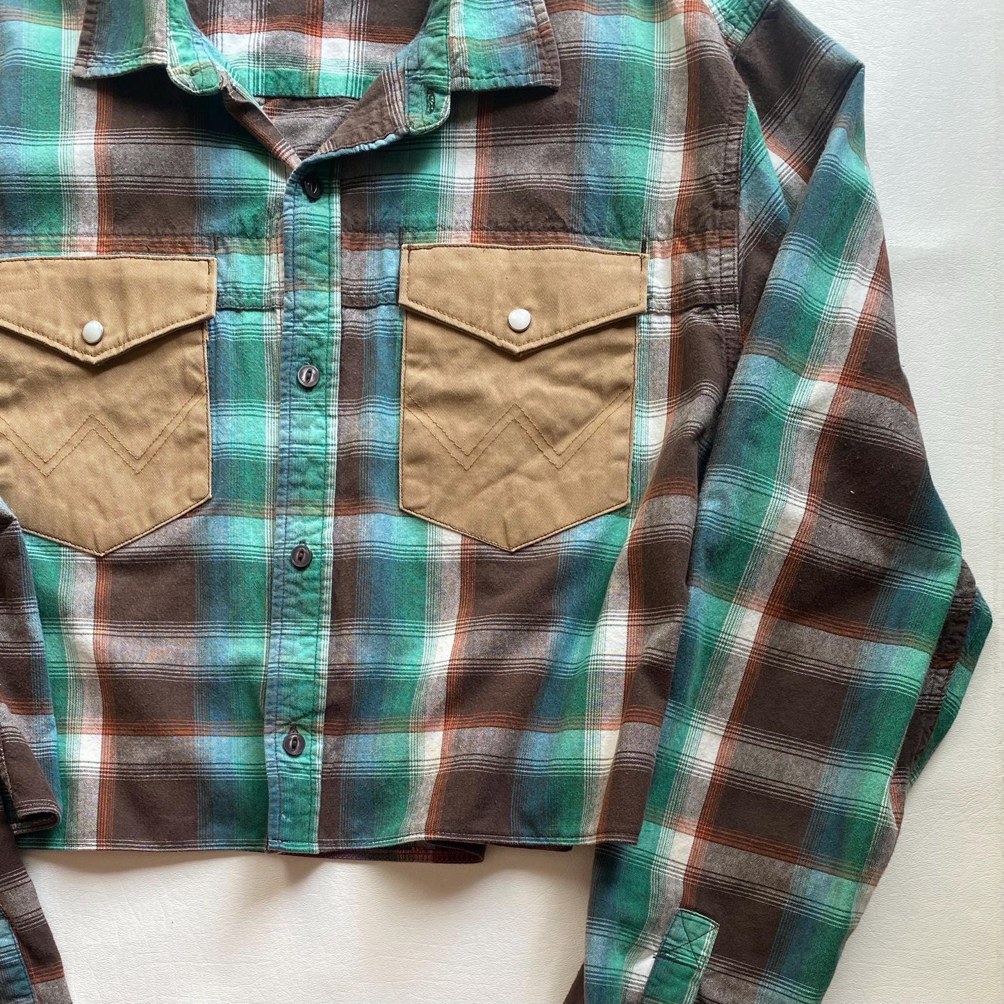 My Lover’s Shirt Upcycled Cropped Button Up