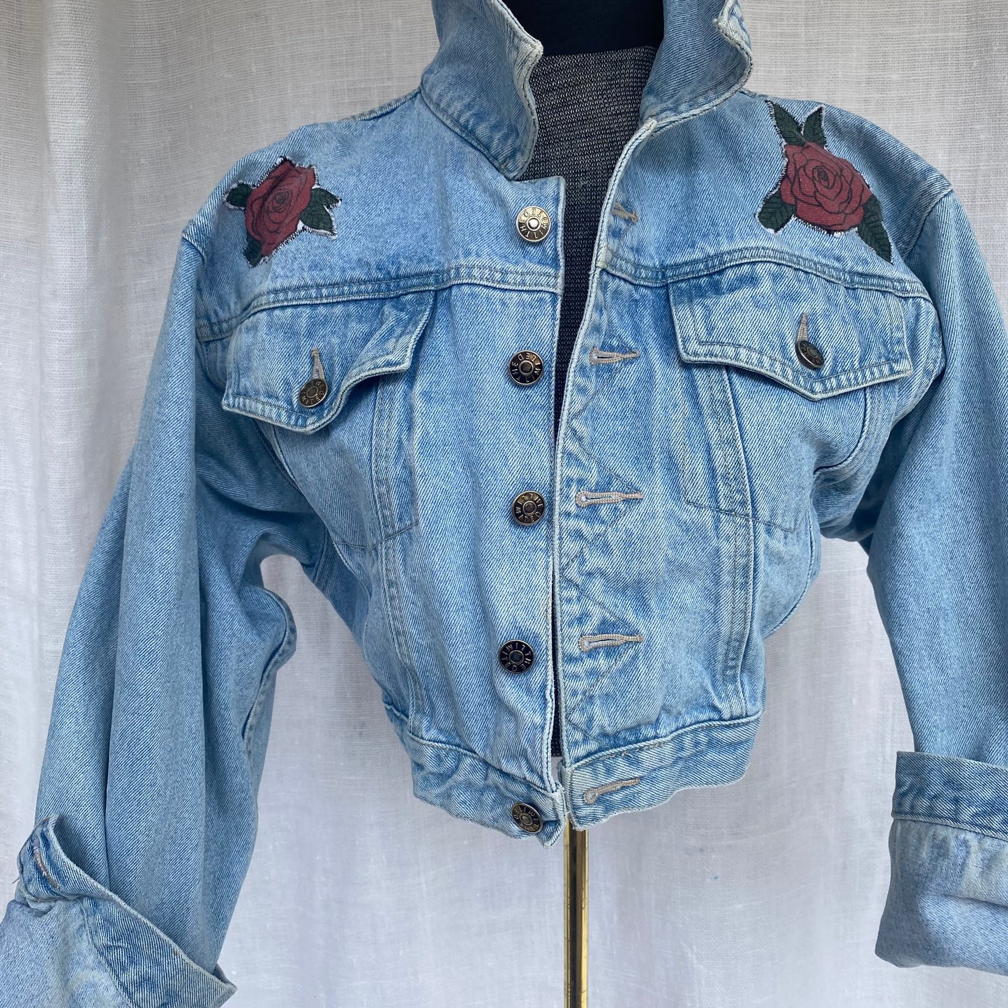 Denim Jacket with Como la Flor Patches