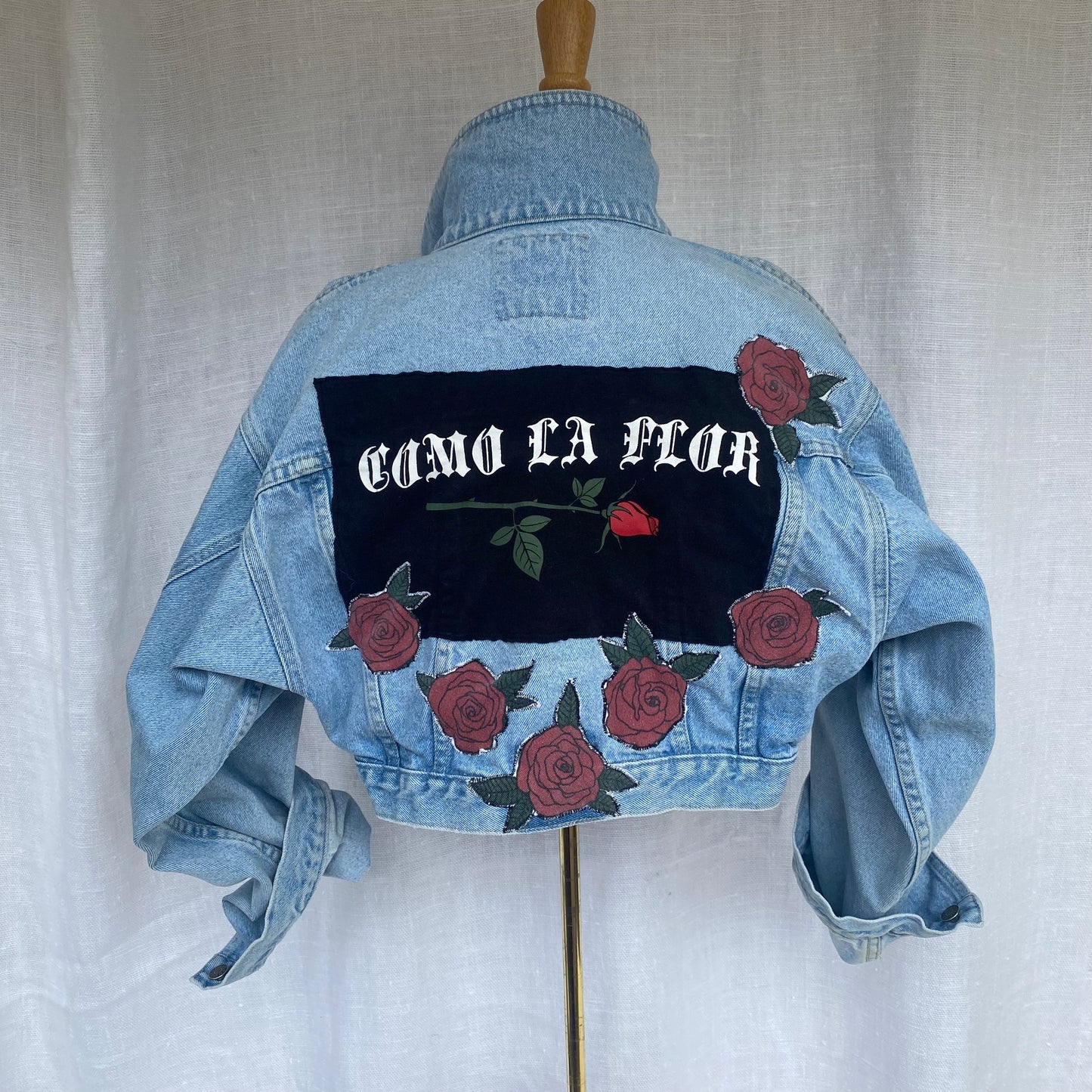 Denim Jacket with Como la Flor Patches