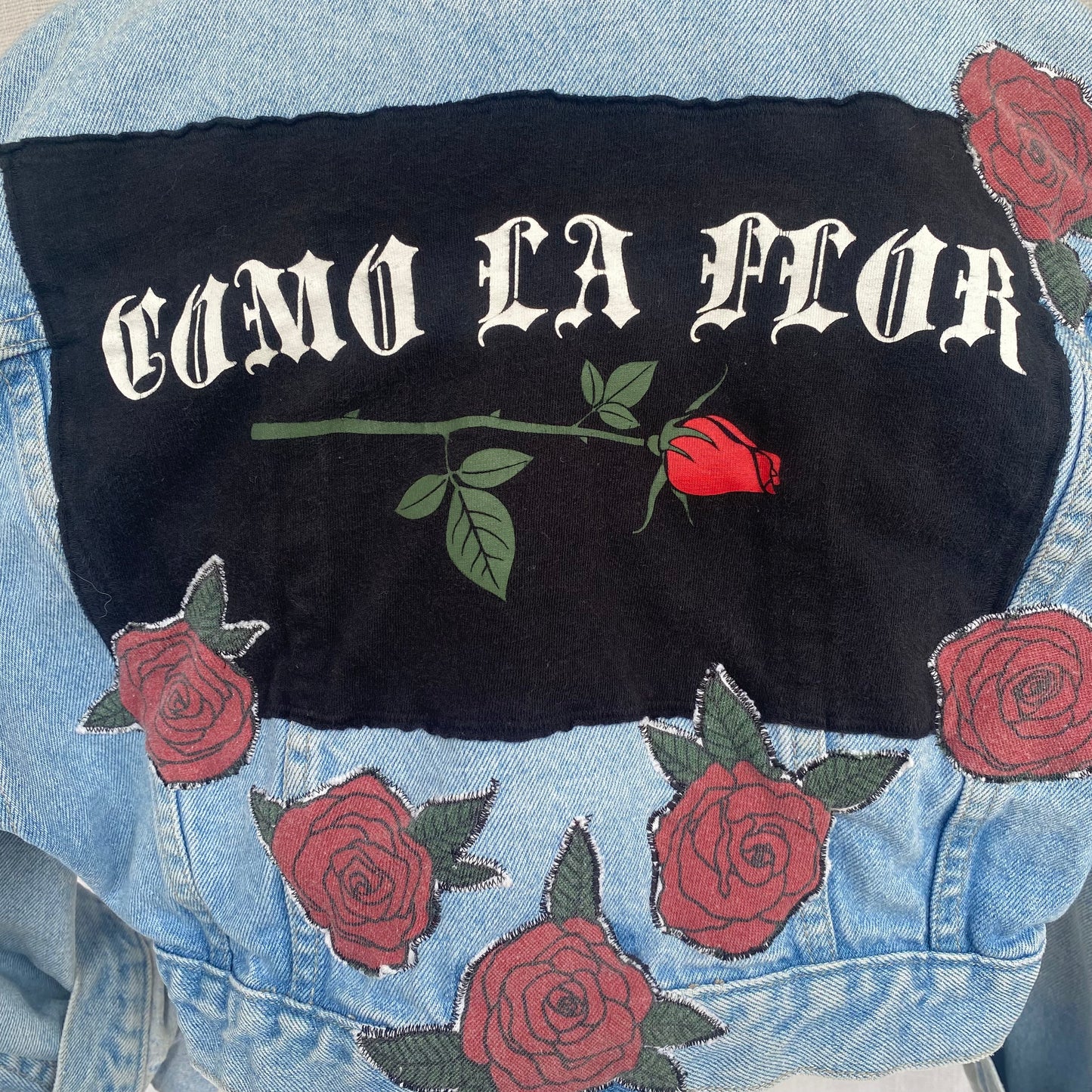 Denim Jacket with Como la Flor Patches