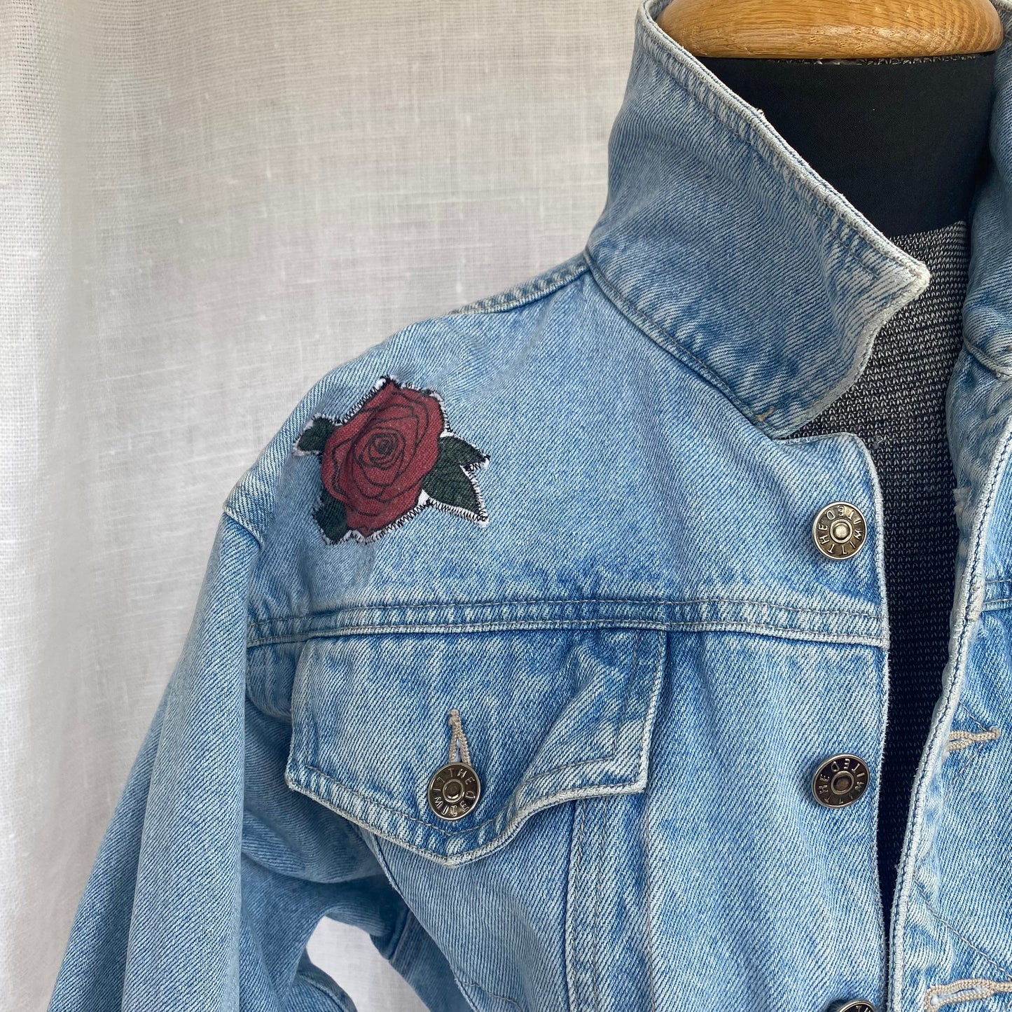 Denim Jacket with Como la Flor Patches