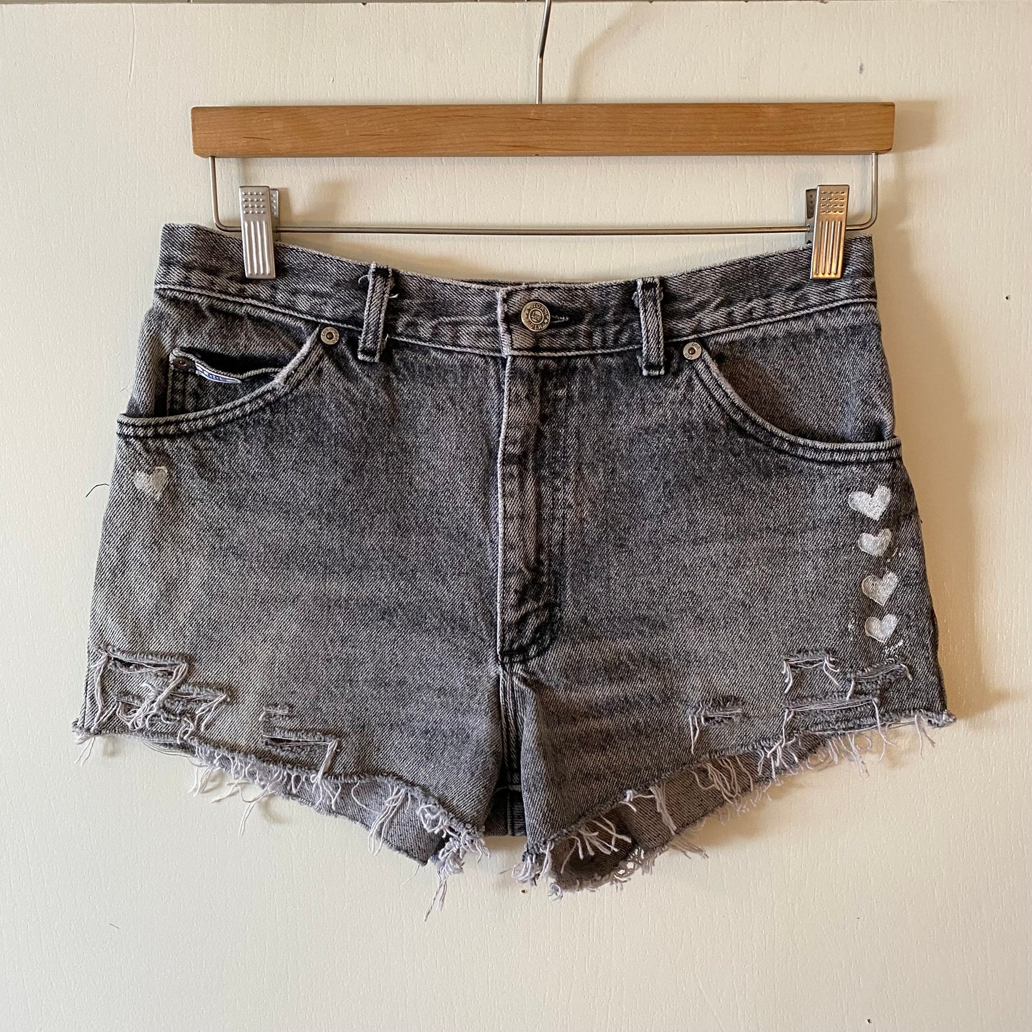 Denim Booty Short with Hearts