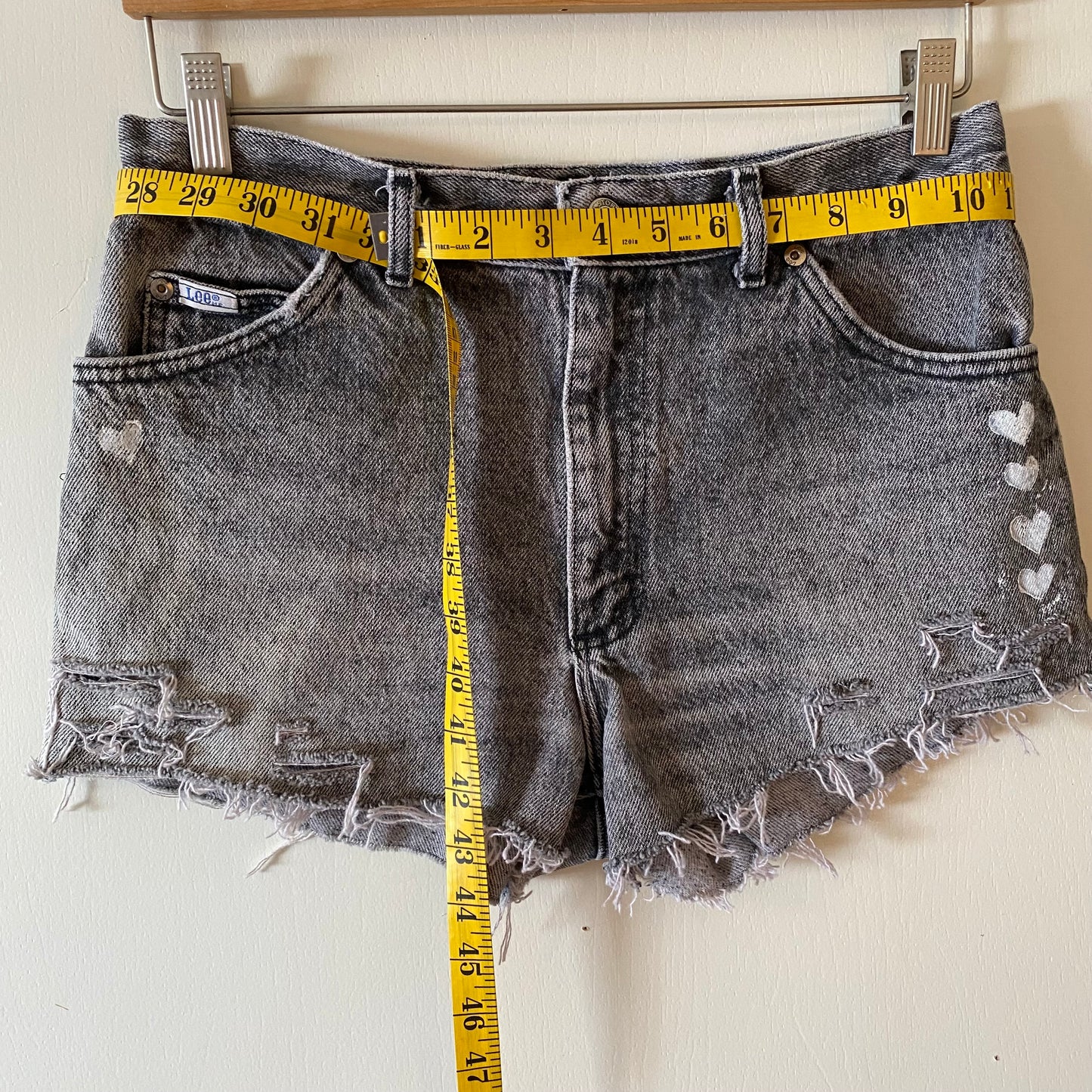 Denim Booty Short with Hearts