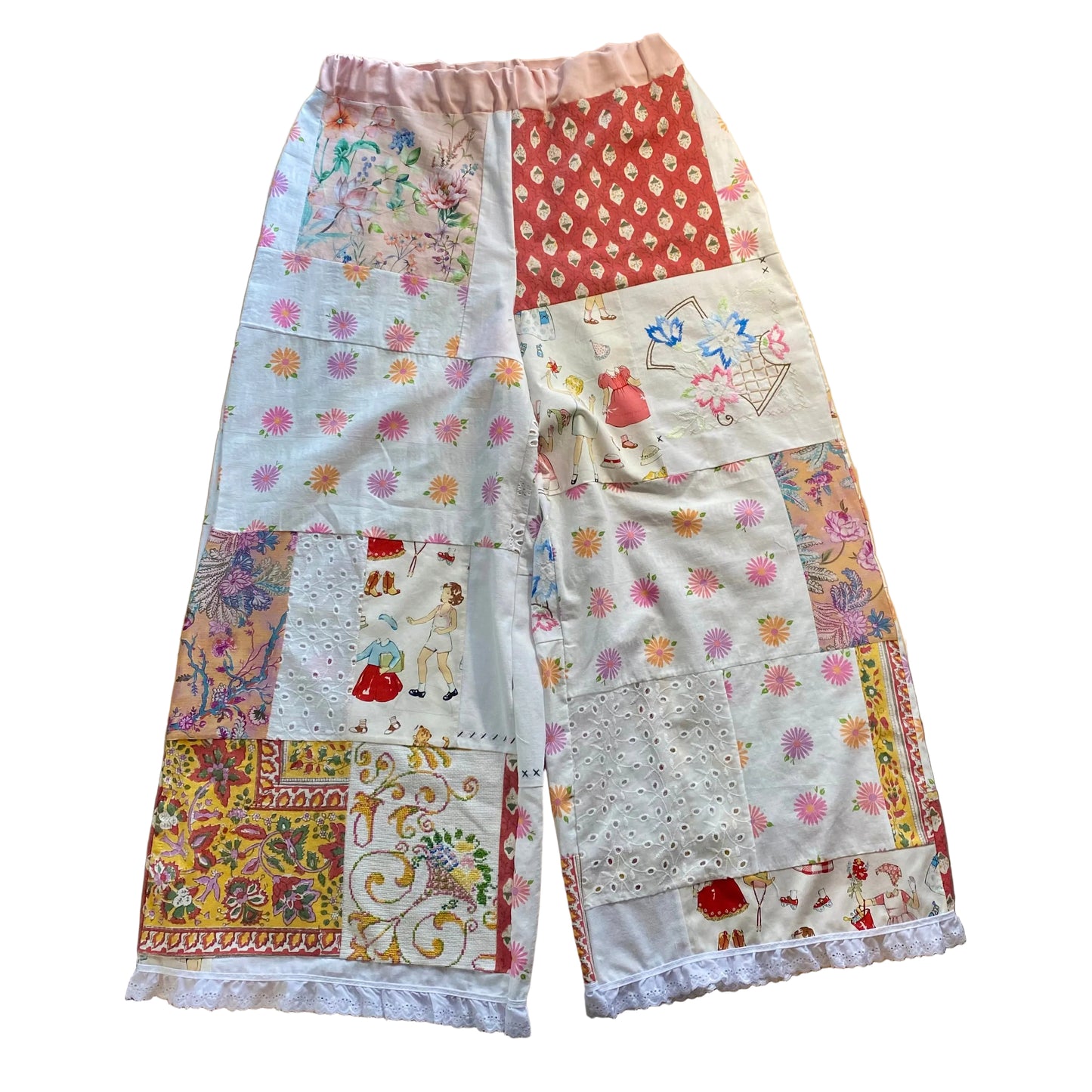 Wide leg Patchwork Lounge Pants