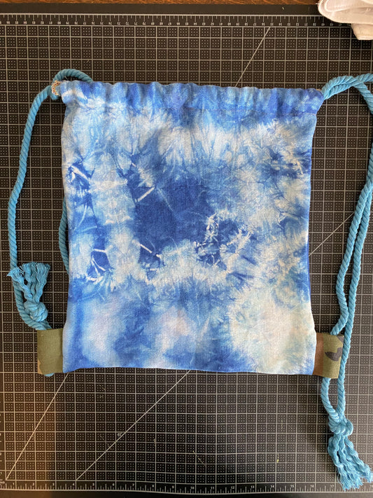 Shibori Sack and Rope Backpack