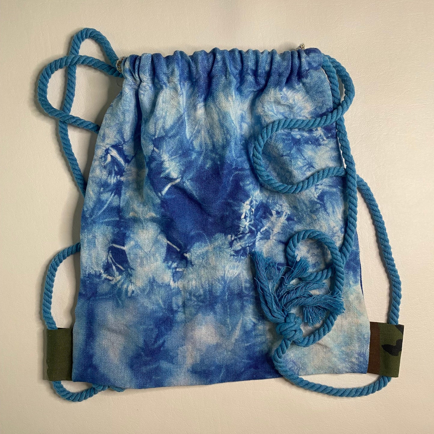 Shibori Sack and Rope Backpack