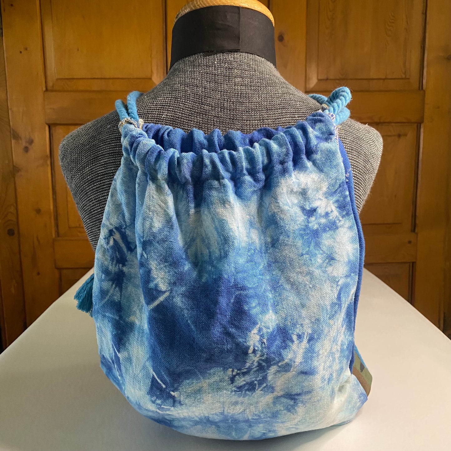 Shibori Sack and Rope Backpack