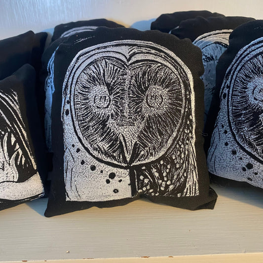 Stuffed Owl Toy- Blockprinted Barn Owl